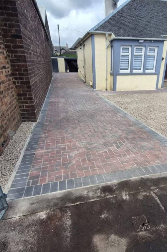 Side access completed with monoblock paving